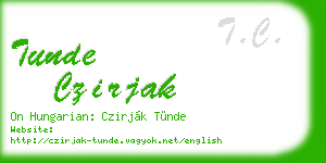 tunde czirjak business card
